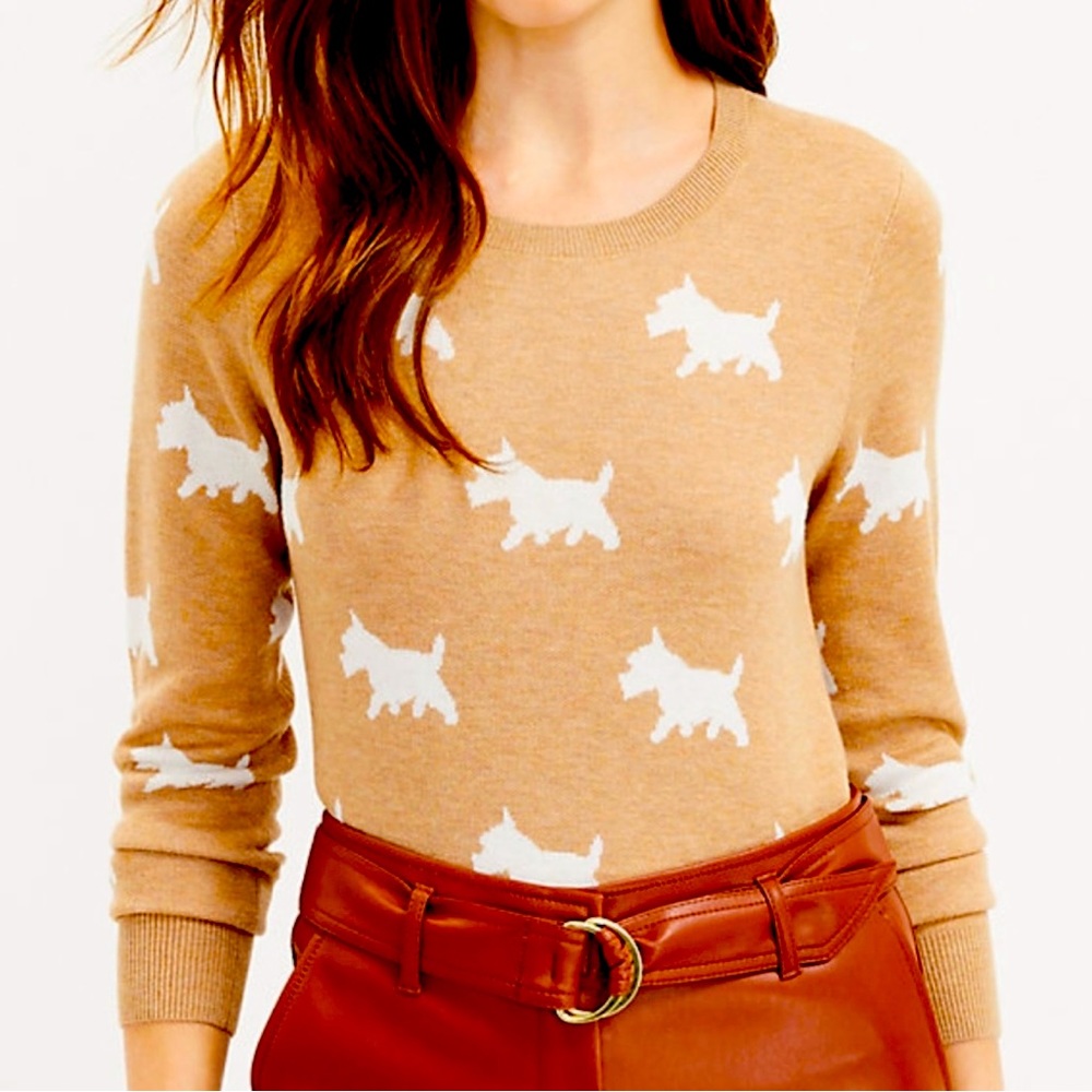 LOFT Tan Scottie Sweater